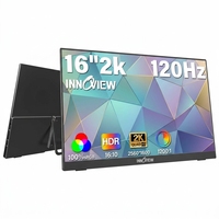 Moniteur portable IPS Innoview de 16 pouces, 120 Hz, 100 SRGB, avec Type C HDMI pour ordinateur portable, Mac et utilisation de jeux