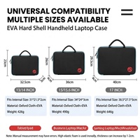 Étui pour ordinateur portable en nylon balistique EVA1680D, rembourrage hexagonal en forme de diamant, antichoc, résistant aux rayures, robuste