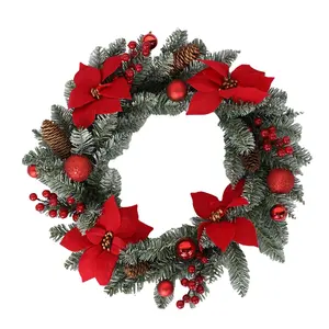 Elegant Lovely Leaves White Wreath Hot Selling for Festive Decor Perfect for Outdoor Indoor Christmas Garland