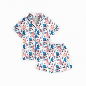 Abbigliamento da Sera Personalizzato per il 4 Luglio, Elegante Set Pigiama Coordinato Famiglia in Bambù per Mamma, Papà <span class=keywords><strong>e</strong></span> Me - Product Image 2