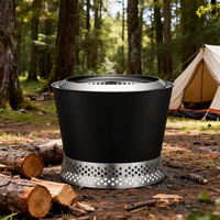 Brasero sans fumée en acier inoxydable 304, portable, pour brûler du bois, chauffage extérieur, personnalisable, pour patio, jardin, barbecue, camping
