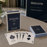 Cartes à jouer personnalisées avec logo, cartes de poker promotionnelles, papier à noyau bleu 310 g/m², coins arrondis, lamination, boîte à rabat, cadeaux d'entreprise