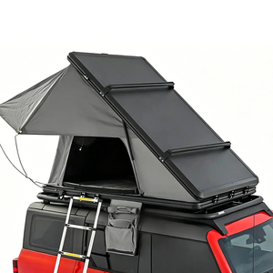 Big Double Layer Roof Tent <b>Abs</b> Hard Shell Suv Straight Bracing Poly-Cotton Roof Top Tent Camping Car Rooftop Tent With Ladder - Product Image 1