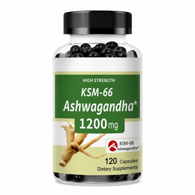 White Label Ashwagandha Capsules 120 Tablets Sleep Aid Dietary Fiber Supplement 3-Year Supply
