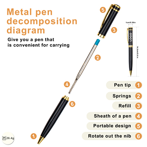 High Luxury Quality Business Hotel Metal Ballpoint <b>Pens</b> With Custom Logo Printed Writing 1.00 MM Width Novelty Promotional Gifts - Product Image 2