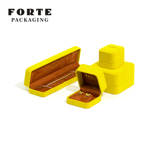FORTE Wholesale Price Ring Necklace Jewelry Packaging Box Full Set Suede Pendant <b>Bracelet</b> Printable Jewelry Boxes with logo - Product Image 6