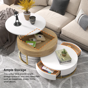 <span class=keywords><strong>Mesa</strong></span> auxiliar para sala de estar NOVA, <span class=keywords><strong>mesa</strong></span> de <span class=keywords><strong>centro</strong></span> de madera, Base de Metal, <span class=keywords><strong>centro</strong></span> de <span class=keywords><strong>estilo</strong></span> Simple, juego de mesas de té redondas con elevador blanco Nórdico - Product Image 5