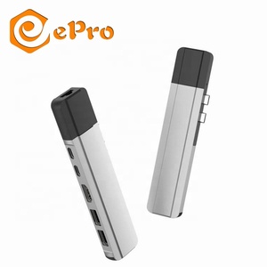 ETC72R tipo-<span class=keywords><strong>C</strong></span> 6 en 1 USB3.0 RJ45 Ethernet adaptador <span class=keywords><strong>multipuerto</strong></span> de tipo <span class=keywords><strong>C</strong></span> <span class=keywords><strong>USB</strong></span> de carga <span class=keywords><strong>C</strong></span> Hubs para Macbook pro/computadora - Product Image 1