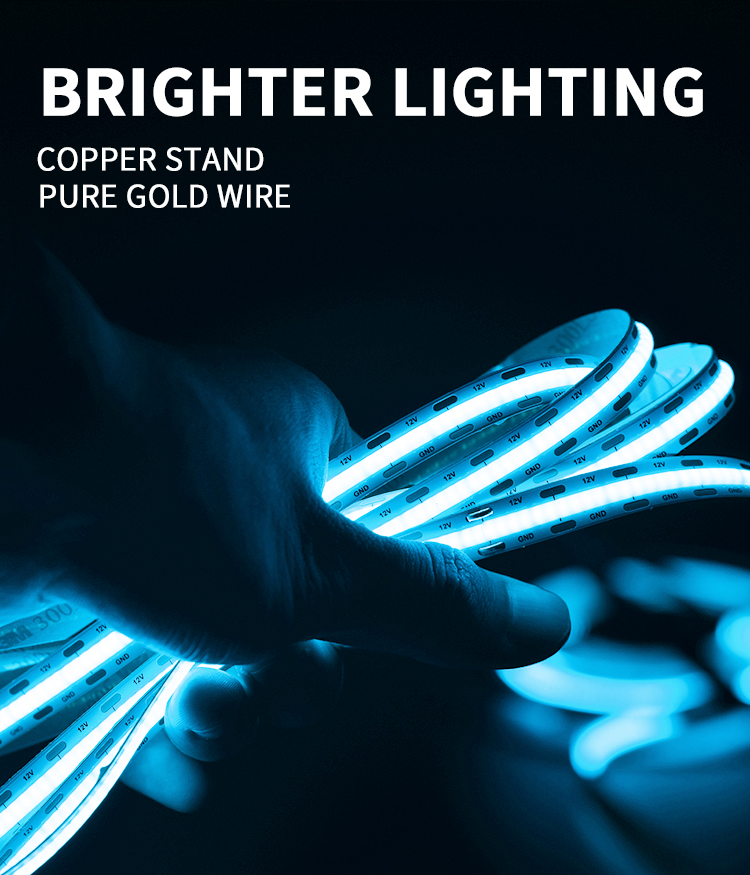 Led Strip Light DC12V 24V tape light set flexible tiffany blue fob cob led strip Tiffany Blue COB