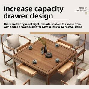 <span class=keywords><strong>Mesa</strong></span> <span class=keywords><strong>de</strong></span> comedor <span class=keywords><strong>de</strong></span> Ocho inmortales <span class=keywords><strong>de</strong></span> estilo chino multifuncional, <span class=keywords><strong>mesa</strong></span> <span class=keywords><strong>de</strong></span> ajedrez cuadrada para té y cartas para uso en la sala <span class=keywords><strong>de</strong></span> estar - Product Image 4