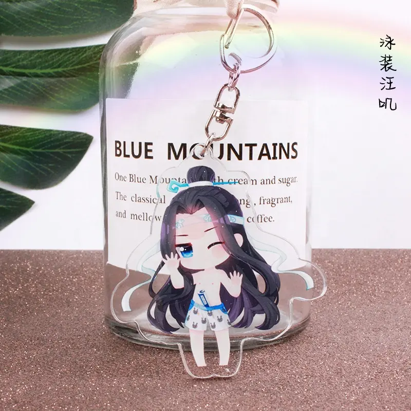 Anime Acrylic hai lớp Mặt dây chuyền Keychain Áo Tắm Đêm sáng Rem điên Ba Joan của ARC Truyện Tranh Công bằng