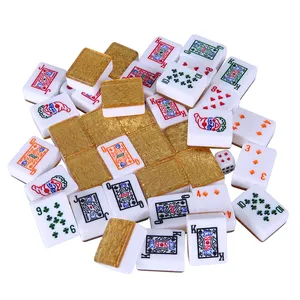 Заводская поставка, оптовая продажа, индивидуальный акриловый покерный набор, играющий в игры, золотой Рамми, маджонг