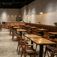 Ensemble de tabourets de bar pivotants en bois massif et table de salle à manger pour café, restaurant haut de gamme, style rétro