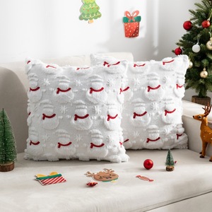 Fodera per cuscino decorativa quadrata natalizia con stampa cartone animato Babbo Natale ricamato per la casa, ideale per il commercio transfrontaliero - Product Image 4