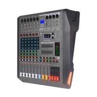 Mezclador de Audio Profesional de 6 Canales, Mezclador Activo de 2X500W, Efectos Duales 99DSP, Controlador de DJ/Consola de Audio para Espectáculos en Pequeños Escenarios