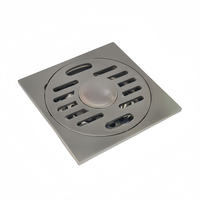 Siphon de sol carré pour machine à laver, en acier inoxydable 304 brossé, 4 pouces, anti-odeur, anti-insectes, anti-refoulement, pour salle de bain et cuisine