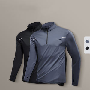 100% poliéster Dry Fit cuello redondo reflectante correr deportes sudadera secado rápido entrenamiento ajustado con estampado sublimación patrón - Product Image 2