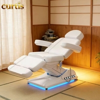 Table de massage électrique moderne de haute qualité pour salon de beauté, avec éponge haute densité et 3 moteurs, idéale pour les soins du visage et la thérapie en spa, pour salon de beauté ou usage domestique.