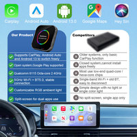 Rhythm Plug And Play CarPlay Ai Box 3 en 1 Sistema Inalámbrico CarPlay Android Auto 4G SIM Luz Ambiental Google Play