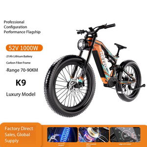 Bicicleta de Montaña Eléctrica de Lujo con Fibra de Carbono, Larga Autonomía, Neumáticos para Nieve de <span class=keywords><strong>26</strong></span> Pulgadas, Motor Central de 10000W, Batería de Litio de 48V Oculta - Product Image 1