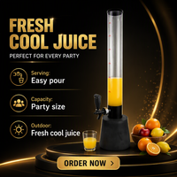 Fontaine à bière LED 3L avec tube à glace, distributeur de bière lumineux en plastique, personnalisable avec logo