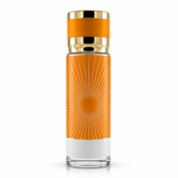 Flacon de parfum en verre vide 250 ml, bouchon noir, fond épais transparent, flacon pulvérisateur rechargeable, vente en gros, logo personnalisé