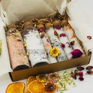 Juego de sal de baño calmante, sal de baño para disfrutar de la naranja <span class=keywords><strong>dulce</strong></span> del Himalaya, rosa, remojo de sal, lavanda, Epsom, en botellas de vidrio - Product Image 5