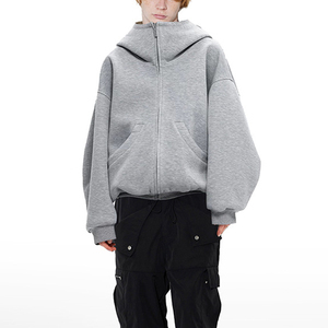 Biểu Tượng Tùy Chỉnh Dtg In Phun <span class=keywords><strong>pritng</strong></span> Heavyweight Quá Khổ Công Nghệ Lông Cừu Áo Giản Dị Không Khí Cảm Giác Zip up 600gsm Áo Unisex - Product Image 3