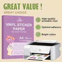 YESION Vente en gros de feuilles de film transparent autocollant PET A4 imprimables, papier autocollant pour imprimante jet d'encre 8,5"x11"