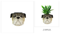 Pot de fleurs en polyrésine de haute qualité, tête de bouledogue mignonne, vente chaude, accessoires pour la maison