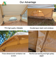 Tente familiale d'extérieur pour le camping, toile Oxford imperméable, rembourrage en coton, design gonflable style glamping