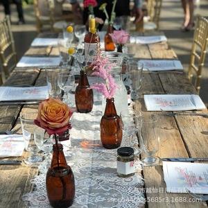 Corridore da tavola bianco in pizzo francese <span class=keywords><strong>con</strong></span> motivo floreale accessorio decorativo da sposa per <span class=keywords><strong>tovaglia</strong></span> da pranzo a casa - Product Image 4