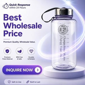 Bouteille d'eau de sport en plastique Tritan sans BPA de 1000 ml avec couvercle en acier inoxydable, personnalisable en logo et couleur, bouteille d'eau portable - Product Image 6