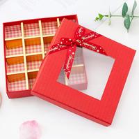Emballage de luxe personnalisé Truffes Fenêtre cadeau Boîte de chocolat avec diviseur de papier