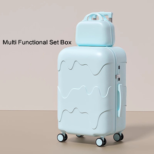 JX 20 polegadas Multi Funcional Caixa Combinação Spinner Carry-On Bagagem 360 Graus Spinner Rodas ABS + PC Material TSA Bloqueio Suave - Product Image 4