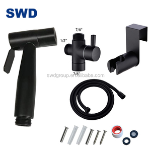 Brushed Shower Hygienic Hot Sale Complete Set Stainless Steel Abs Plastic Black Toilet Hand Held Bidet Sprayer