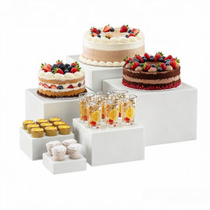 ชุดแท่นวางอะคริลิคสีขาว 6 ชิ้น สำหรับวางเค้ก ขนมหวาน และผลไม้ เหมาะสำหรับงานแต่งงาน งานวันเกิด - Product Image 2