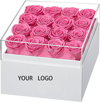 Boîte Cadeau de Luxe Personnalisée pour la Fête des Mères, Vente en Gros de Roses Éternelles Stabilisées, Immortelles, Infinies, Préservées pour Toujours