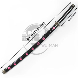 <span class=keywords><strong>Katana</strong></span> en bois <span class=keywords><strong>Zoro</strong></span> <span class=keywords><strong>Shusui</strong></span> de 101 cm, épée de cosplay d'anime non affûtée avec fourreau rose, pour les 5 ans et plus - Product Image 1
