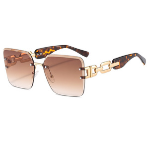 Frameless Metal Chain <b>Sunglasses</b> UV400 Women Outdoor - Product Image 5