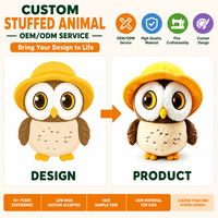 Peluche personnalisée hibou super douce, avec logo OEM, personnage mignon, design sur mesure, pour événement d'entreprise, objet de collection