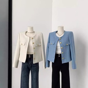 Giacca Corta in <span class=keywords><strong>Tweed</strong></span> da <span class=keywords><strong>Donna</strong></span>, Nuova Moda Primavera-Autunno, Blusa Larga - Product Image 2