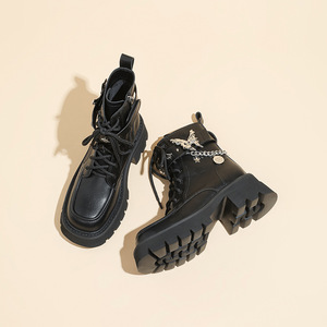 <strong>Women's</strong> Western Lace-Up Ankle <strong>Boots</strong> Square Toe Cow <strong>Leather</strong> Upper <strong>Genuine</strong> <strong>Leather</strong> Lining Chunky Heel Anti-Slip Rubber Outsole - Product Image 6