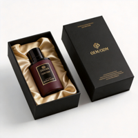 Flacon de parfum de luxe en verre, 30ml, 50ml, 100ml, rouge, à épaule plate, forme ronde, avec bouchon magnétique