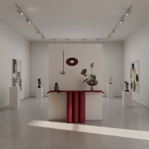 <span class=keywords><strong>Console</strong></span> rétro-moderne laquée bordeaux à colonnes cannelées pour entrée, salon <span class=keywords><strong>de</strong></span> cocktails et décoration <span class=keywords><strong>de</strong></span> hall <span class=keywords><strong>de</strong></span> co-ventilation - Product Image 3