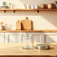 Stoples Kaca Silinder Lurus Grosir 180ml, Pot Kaca Berleher Ulir untuk Kemasan Produk Bumbu Gourmet