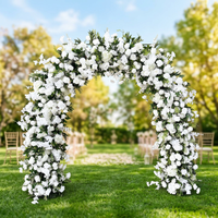 Arco de Boda en Forma de U con Rosas Blancas Artificiales de 2.4m x 2.4m, Duradero, Desmontable, Marca Lianshu, para Decoración