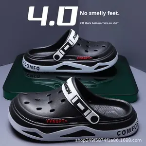 Sabots EVA à semelle épaisse, unisexe, toutes saisons, pour extérieur et plage, antidérapants, à bout fermé, couleurs variées, style jeune - Product Image 3