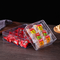 Boîte en plastique rigide PS personnalisée en usine, boîte carrée pour pâtisserie, biscuits, aliments, boîte transparente pour emballage de bonbons