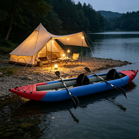 Kayak gonflable 2 places résistant à l'usure, canoë pliable avec garantie d'un an pour les aventures de dérive sur lac et rivière